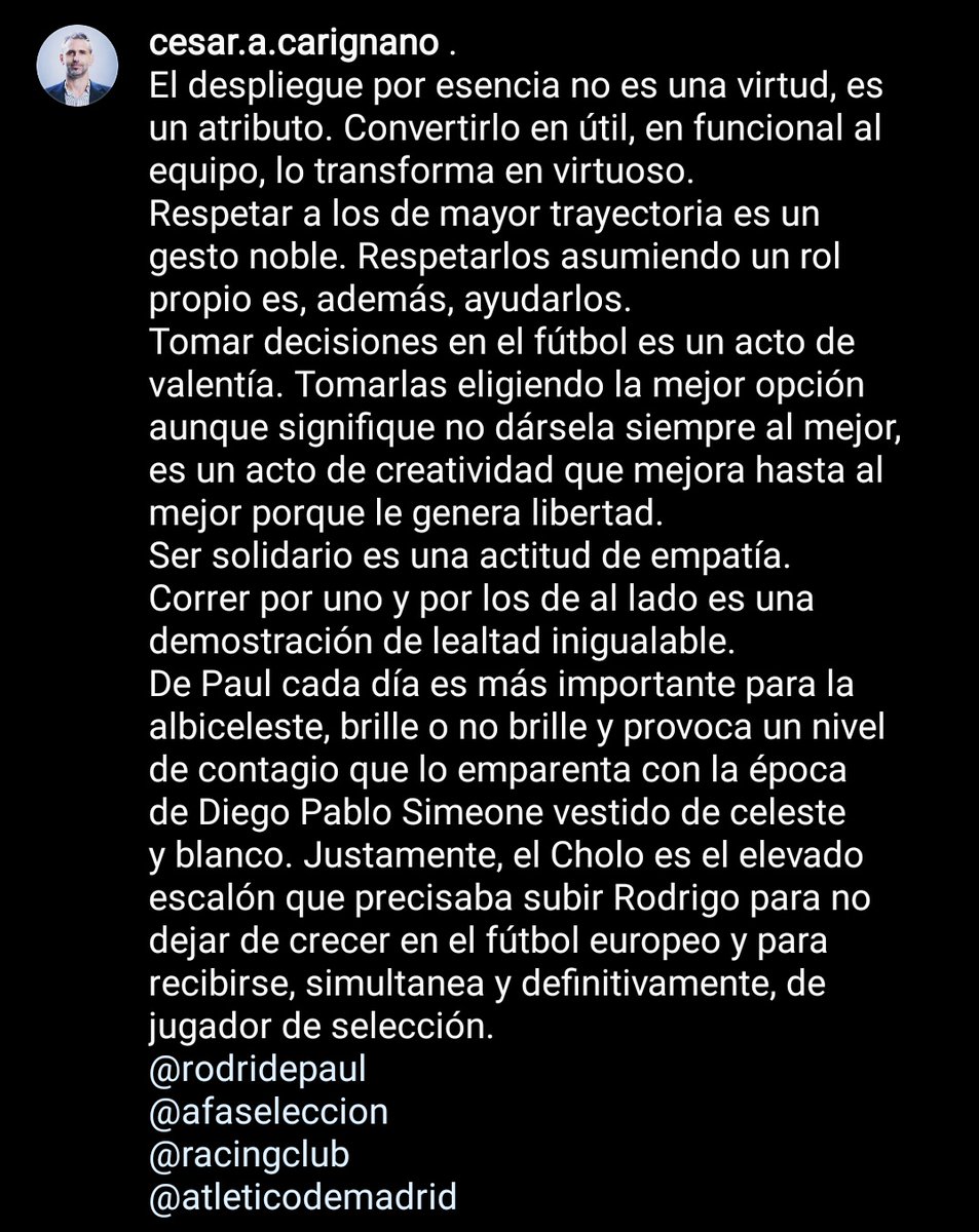 Para variar, las palabras siempre justas de <a href="/CesarCarignano/">César A. Carignano</a>