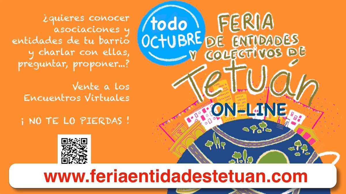 Si no puedes venirte el sábado 16 de octubre a la #FeriaDeEntidadesTetuán21 ,te lo ponemos fácil.A partir de hoy ya puedes acceder a la web y consultar los encuentros que hemos preparado.Toda la info aquí👉🏼feriaentidadestetuan.com
#FeriaDeEntidades21 #PDCTetuán #UnViajePorTetuán