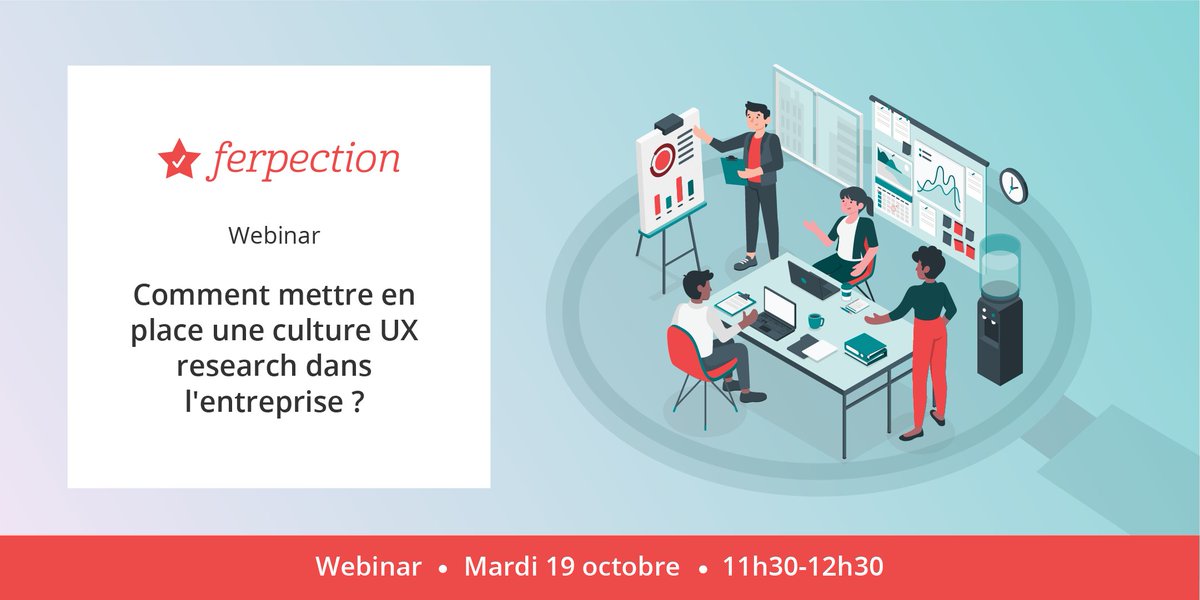 📢 [#WEBINAIRE] Mardi 19 octobre prochain : 
Nous vous expliquerons comment mettre en place une culture d'entreprise tournée vers l'#UX et avec le soutien de la hiérarchie. 
👉 Pour vous inscrire : urlr.me/V2zB6
