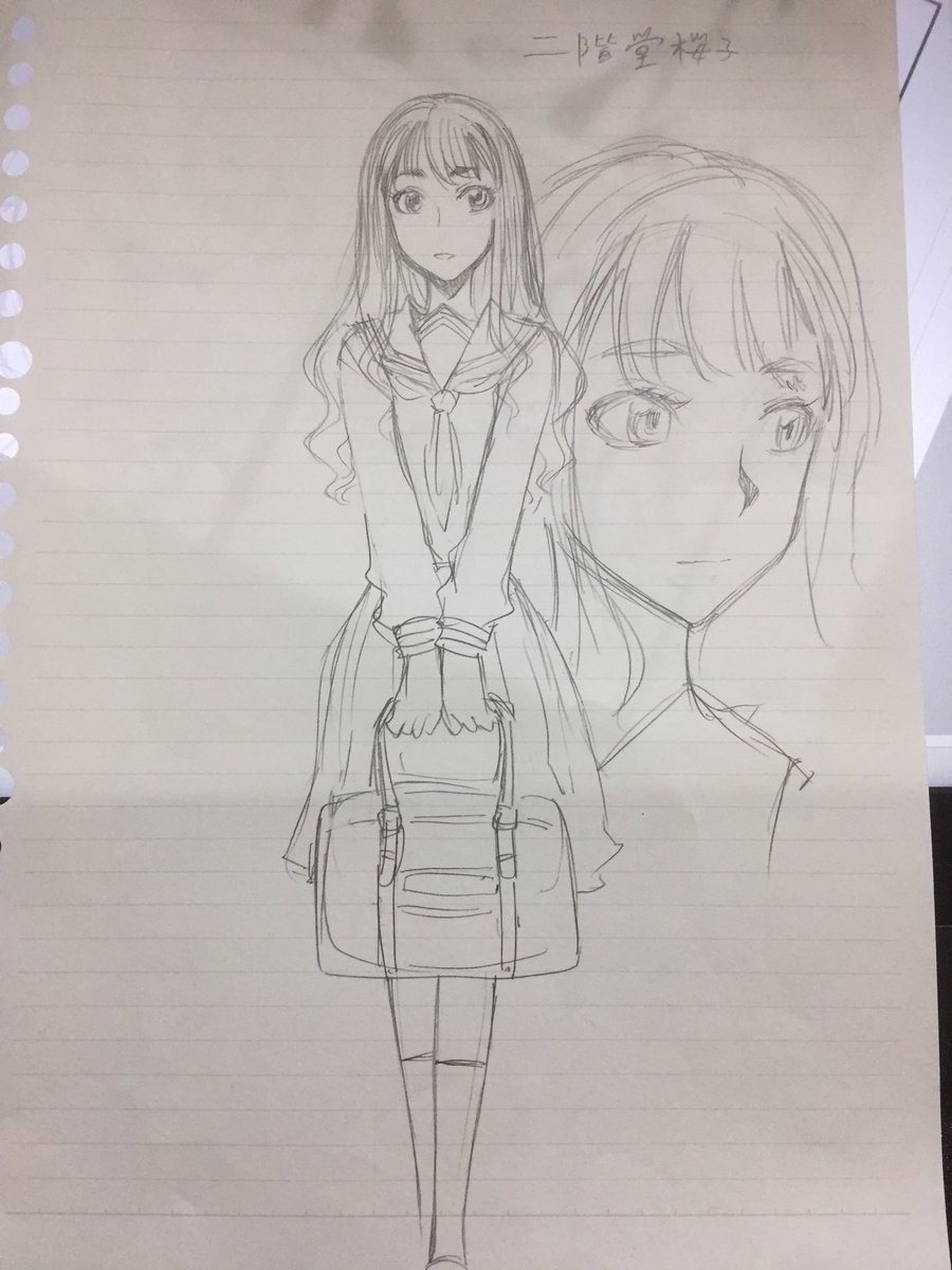 初期設定の田所さんと、ゲーセンデート回の設定画。 