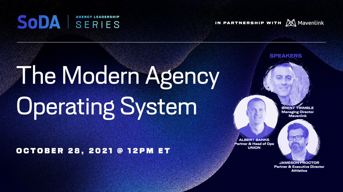 uniondotco's tweet image. Learn more about how agencies are evolving with the @SoDAspeaks webinar on October 28 featuring Albert Banks, Partner &amp;amp; Head of Operations for Union.

bit.ly/3oGxPsZ

#adagency #advertising #marketing #digitalmarketingagency #digitalmarketing