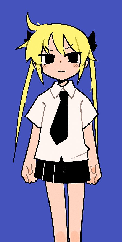 sonya (kill me baby) 1girl solo twintails blonde hair necktie skirt :3  illustration images