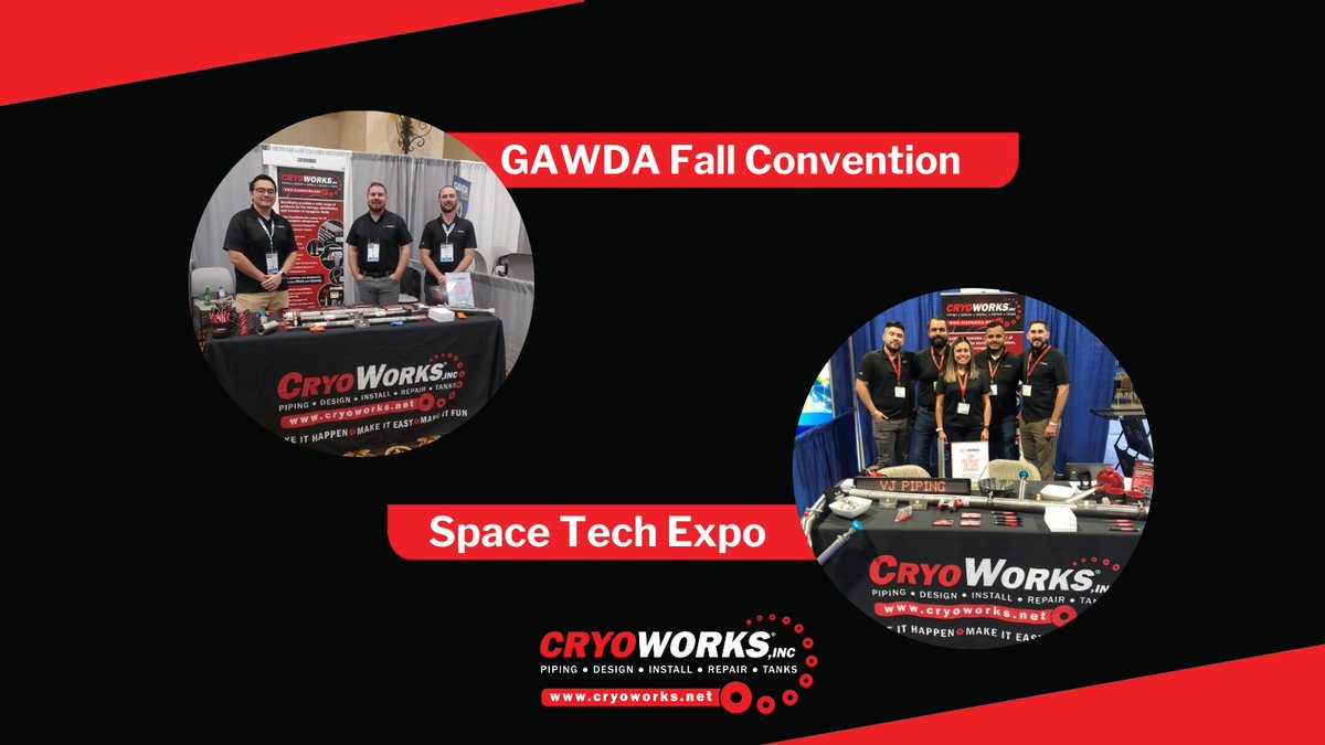 CryoWorksInc's tweet photo. CryoWorks had a great time this past week at GAWDAβs Annual Fall Convention and at Space Tech Expo USA connecting with new & familiar faces!
#GAWDAAC2021 #spacetechexpousa #engineering #manufacturing #cryogenicpiping #vjpipe #makeithappenmakeiteasymakeitfun #cryoworks https://t.co/ji93z8IAd2