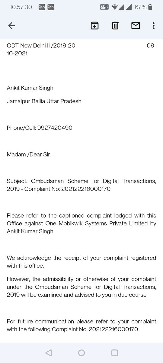 AB_the_man's tweet photo. @arorasid @MobiKwikSWAT See this.. they have harreshed me very much https://t.co/AaQmP4UChl