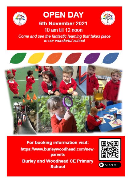 Burleywoodheadp's tweet photo. For parents looking for a Reception place for 2022, our Open Day will take place on Saturday 6th November from 10 am to 12 noon. Visit https://t.co/nICESsFLN7 to learn more about our offer of school tours/online presentations. We look forward to meeting you in person or online. https://t.co/y72PNoHa76