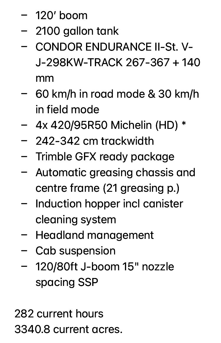Agrifac Condor Endurance II DEMO Machine For Sale

Serial No. CE026030

$675,000.00 CAD Incl. delivery within Canada