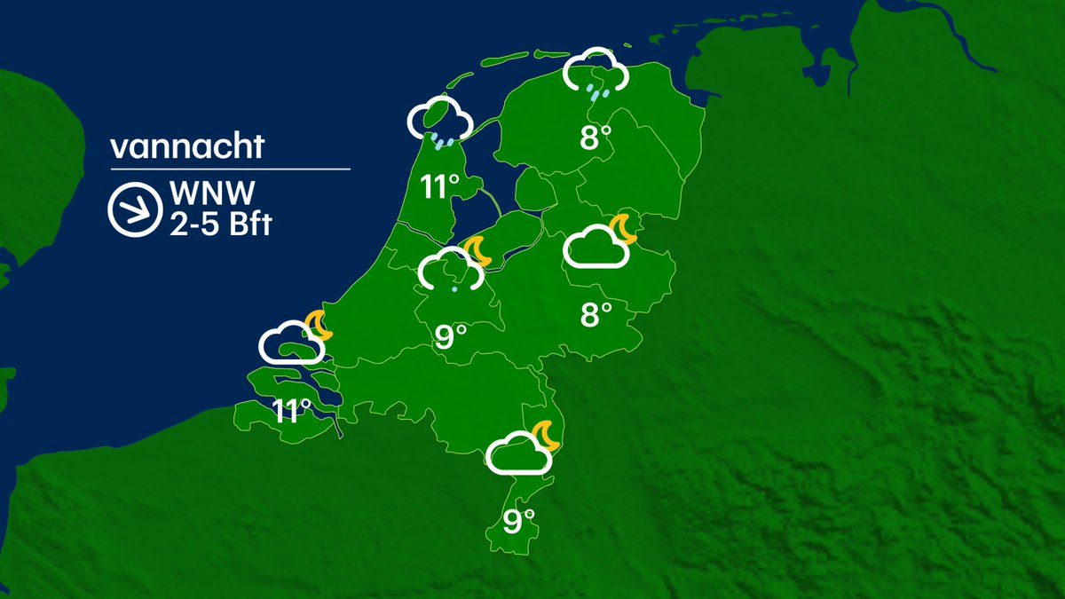 BuienRadarNL's tweet photo. Vannacht trekken buien vanuit het noorden het land binnen. Morgen volgt juist de zon vanuit het noorden. #vanalles wat https://t.co/zj9Y4wC9kQ https://t.co/NBgPoJ1rTe