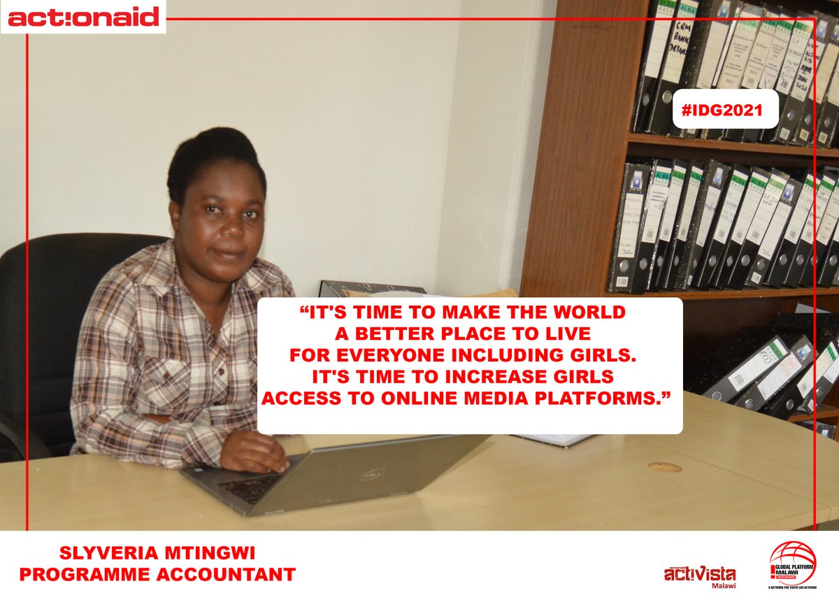 GP_Malawi's tweet photo. @ActionaidM  calls upon government and stakeholders to ensure increased, affordable, and equitable access to digital platforms for girls, especially those living in poverty.

#IDG2021 https://t.co/ttHIfodUAP