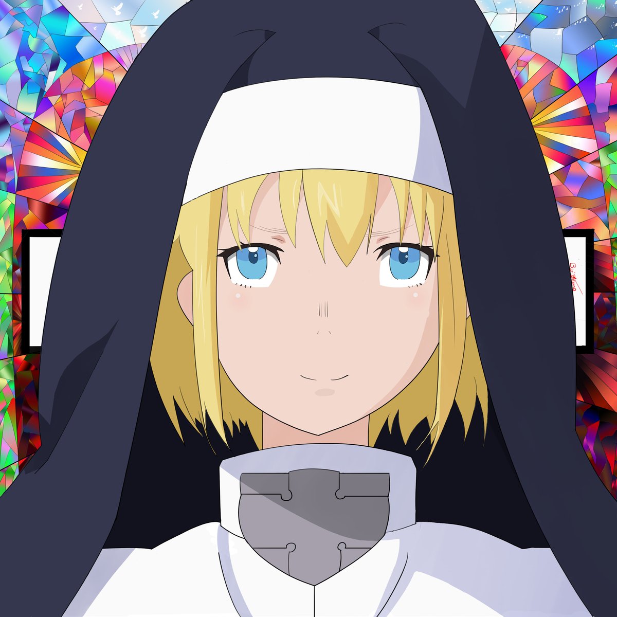 "That was a very good prayer iris" -Fellow nun
my drawing of iris 
please follow me on here if you enjoy my work or on Instagram: @delanos_turn
and thank you for taking the time to look at my work
#fanart #FireForce #fireforceiris #Iris #DigitalArtist