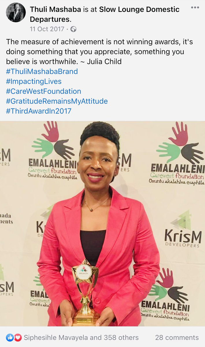 thuli_mashaba's tweet photo. Iβm eternally grateful for the recognition πππ
#ThuliMashabaBrand #Branding #OnThisDay #ThirdAwardIn2017 #SuccessMindset #Entrepreneurship #CommunityUplifting #Reflections #PurposeBeyondProfit #InfiniteIntelligence https://t.co/drDNpmc5RS