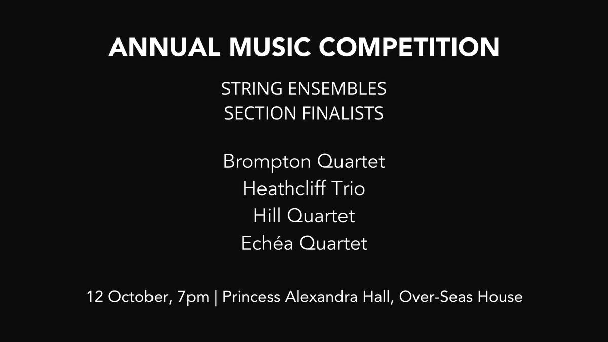 We have our finalists for the first ensemble round! Congratulations to our finalists and a massive thank you to all our semi-finalists who played for the panel today. 

The final starts at 7pm, 🎟️&amp; info here: rosl.org.uk/events/rosl-ev…