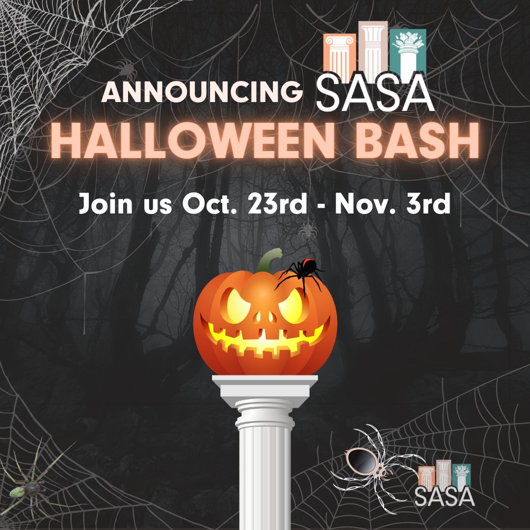 AncientSave's tweet photo. 🎃We are thrilled to announce SASA’s Halloween Bash fundraiser!

🗓 October 25th - November 3rd, 2021

➡️Click here to learn more about SASA’s Halloween Bash fundraiser: https://t.co/uS1OFKumHo https://t.co/y069Y3Mgkr