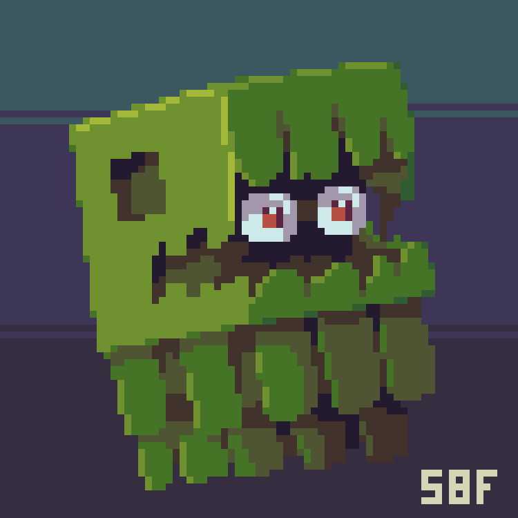 Pixel art of a creeper face