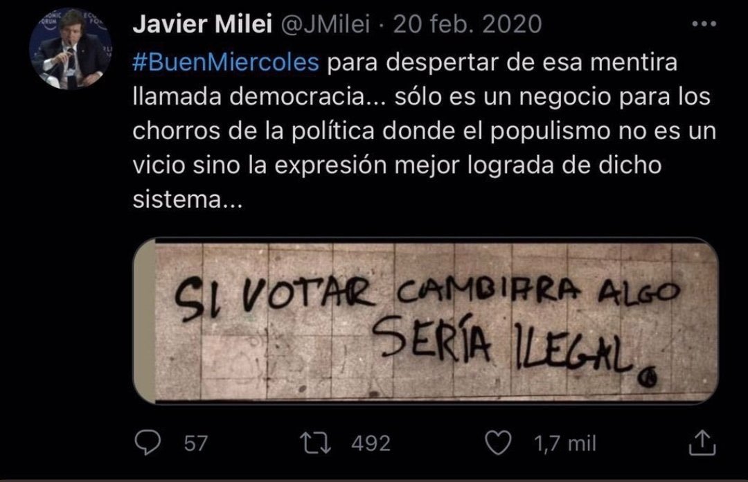 Estos son mis principios, y sino te gustan, me hago populista.