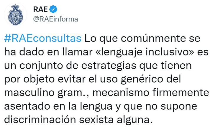 porquetendencia's tweet photo. "La RAE":
Por una respuesta de @RAEinforma sobre el lenguaje inclusivo https://t.co/9S9Uy9Tfbd