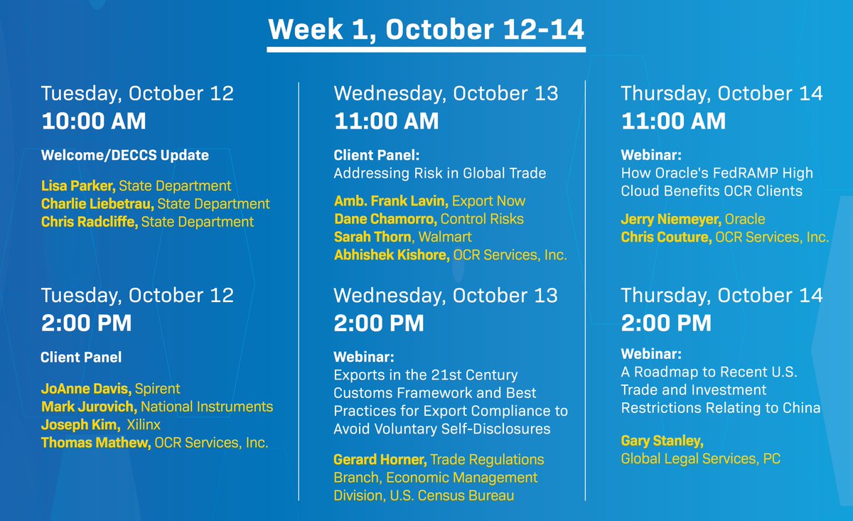GTMSolutions_UK's tweet photo. OCR's 2021 Virtual Conference starts tomorrow at 10:00 AM EDT! Our webinars will be on DECCS Update &amp; Roadmap with the U.S. State Department. Our second webinar is an interactive client panel. Reserve your spot today: https://t.co/r2LcGGPdYK #OCRConnect https://t.co/LdVkKQRATG