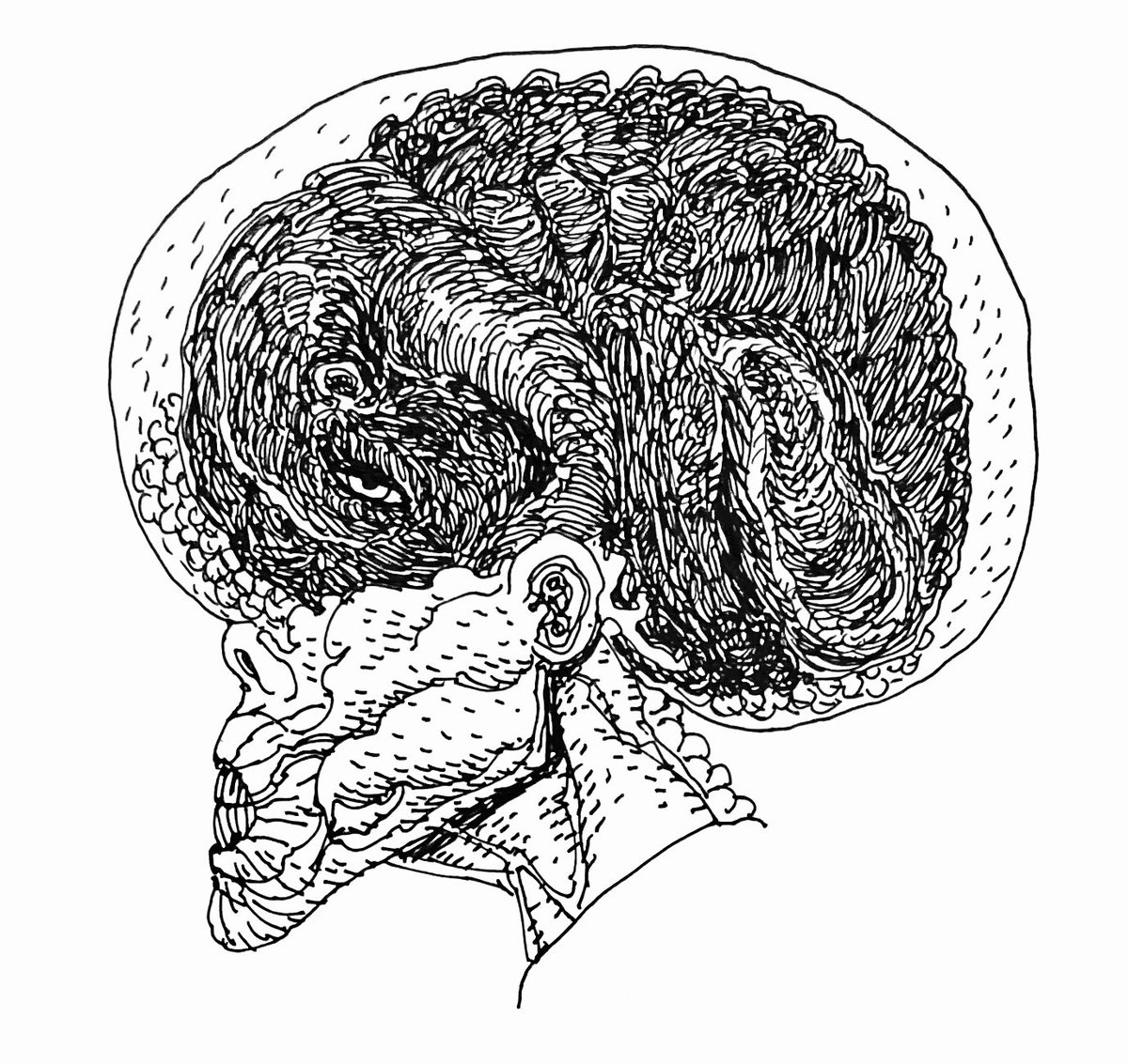 Not sure if I've ever posted these on their own-

The individual heads charting the growth of an embryonic parasite 