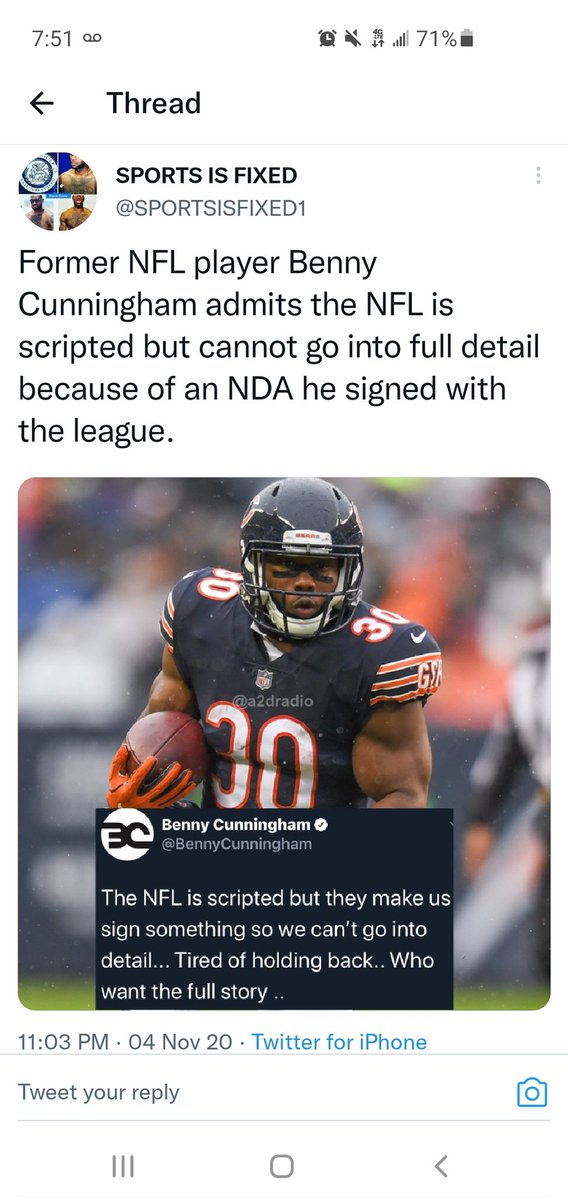 BobAnaya's tweet photo. @Jake_Trotter Lost because it was rigged. Done with the NFL https://t.co/OZEfx8RRUe