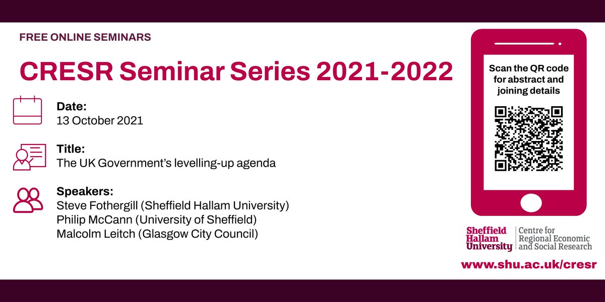 The first virtual CRESR Seminar of the 21/22 series is this week - abstracts and joining details for the session are available on the webpage- bit.ly/3iQhcr6 We hope to see you there!