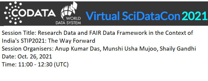 CODATA_India's tweet photo. #STIP2021 #STIP2020 #India
Register for the session: https://t.co/LKnkmtlC2p https://t.co/r8zBJWmI6y
