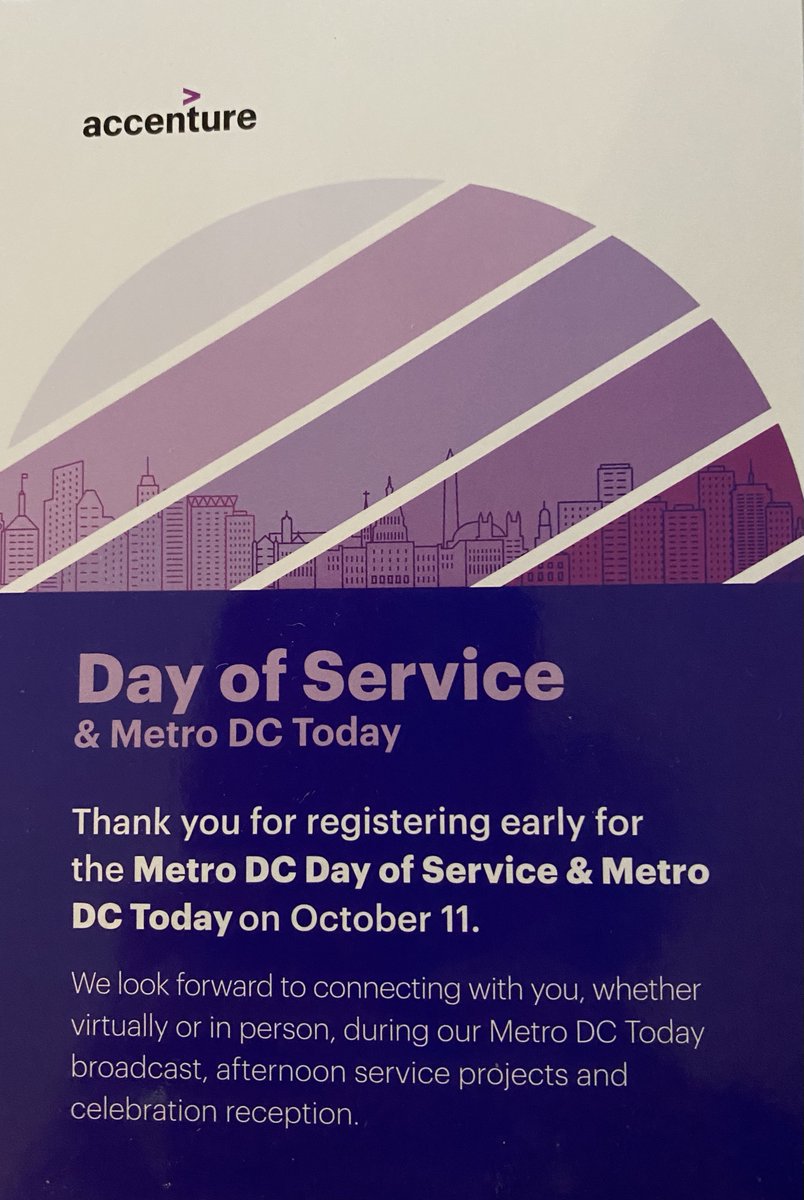 Excited for <a href="/Accenture_US/">Accenture US</a>  #DayofService2021 today -more than 2,500 people volunteering on over 120 projects across the DMV today.  #makingadifference