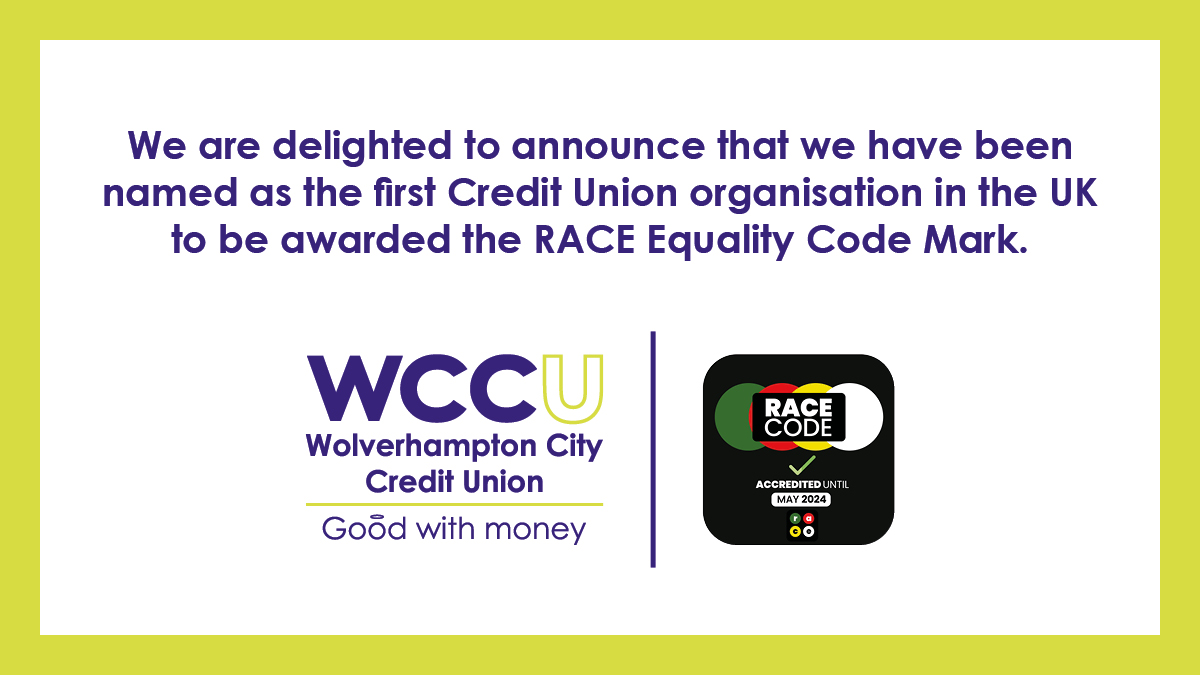 wccul's tweet photo. RACE Equality Code Mark Awarded to Wolverhampton City Credit Union.
For more details please visit:
https://t.co/TerkVKr4Bz
#RACECode #Award #WCCU #WV #Wolverhampton
@KarlGeorgeMBE @theracecode https://t.co/W38uHM0HiW