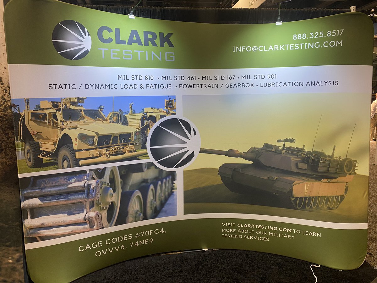 Clark_Testing's tweet image. Great to be back at #AUSA2021. Visit Clark Testing Hall B Booth 2114