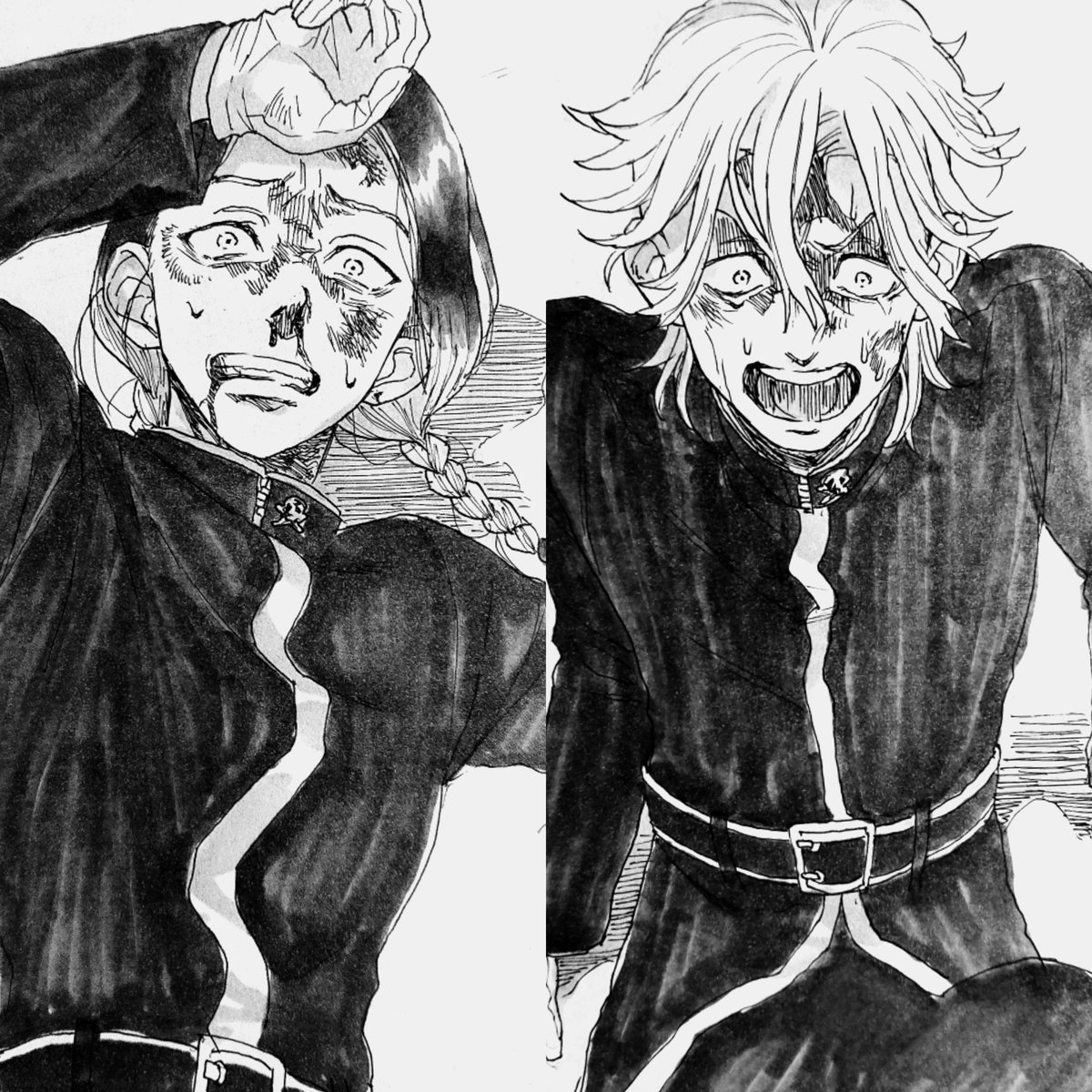 描いてて自分でも「これ絶対ないな…」と思ったけどどうしても見たかったシリーズ 
①怯える灰谷兄弟 #東卍FA 