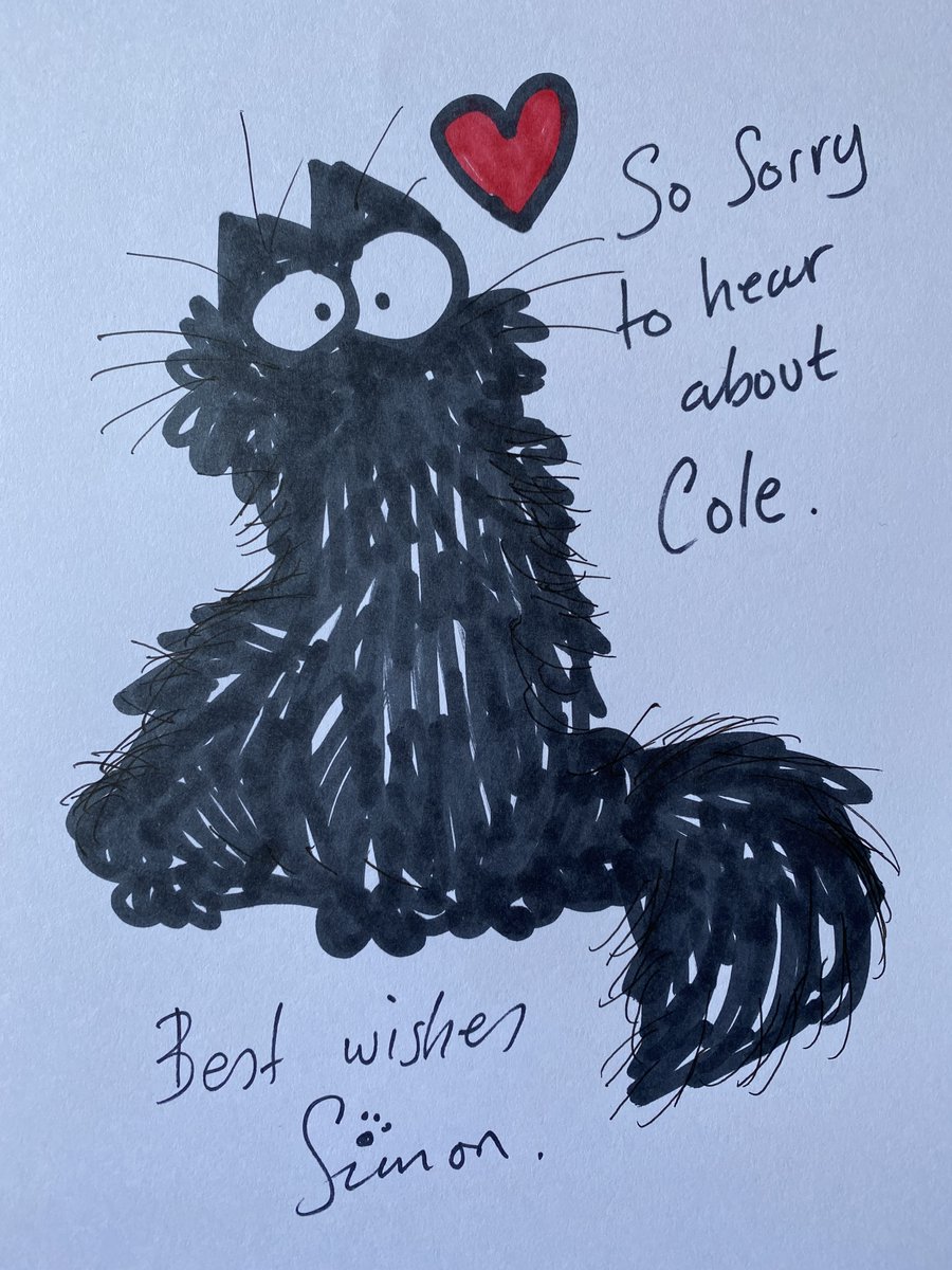 <a href="/ColeTheBlackCat/">Cole & Marmalade</a> This is so sad to hear.☹️ Rest in peace little buddy. Simon drew a little something in Cole's memory. So very sorry for your loss. 🖤