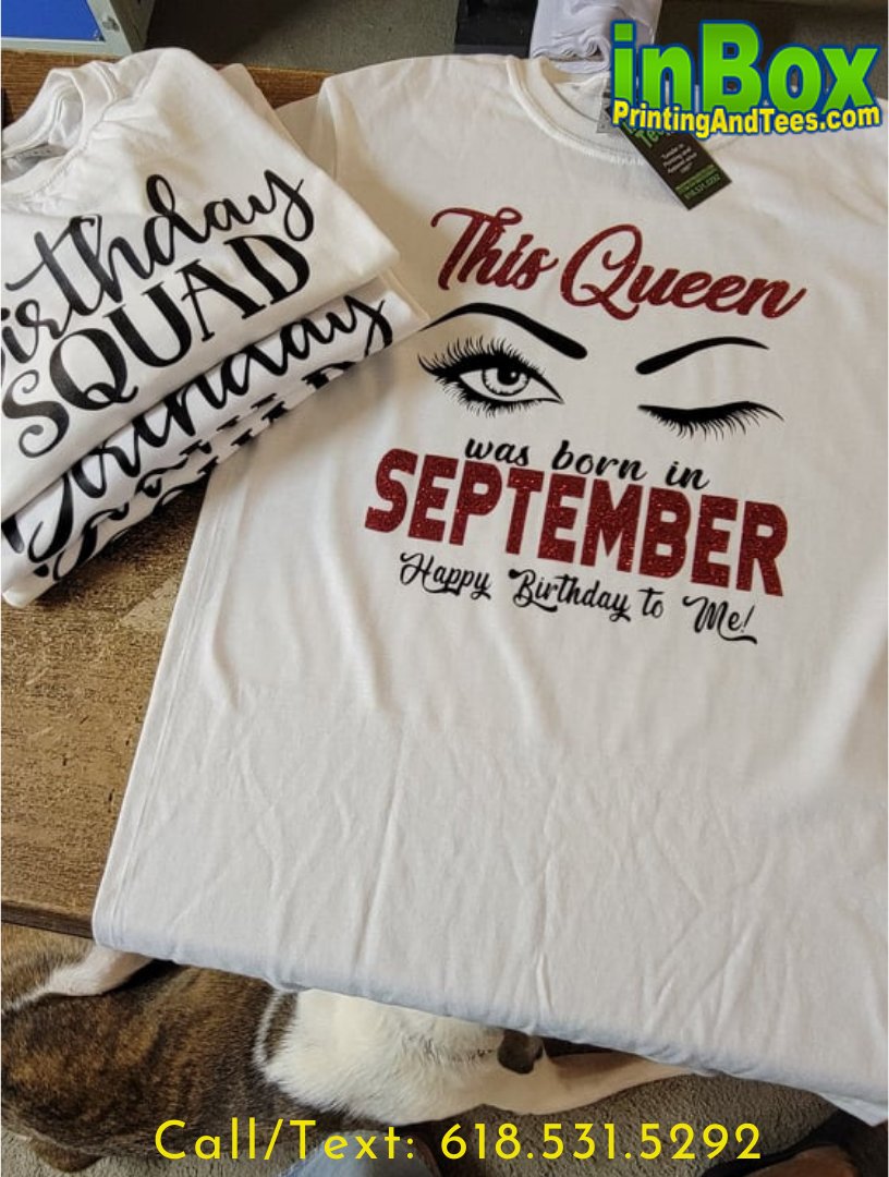 inBoxPrintTee's tweet photo. Do you wish to celebrate your birthday in style? How about personalizing birthday themed  tees with your own unique message for you and your squad, just like one of our customer did for her birthday last month!
Call 618.531.5292 for more info.
https://t.co/J3GOIeRJTL

#customtees https://t.co/YMwrMQTZWy