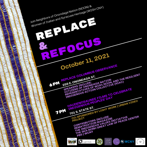 SyrPeaceCouncil's tweet photo. TODAY at 6:00 pm - Replace Columbus Observance at Heritage Park, followed by Haudenosaunee films to celebrate Indigenous Peoples' Day at Everson Museum @Wish_CNY @Neighbors_of_ON @IndigenousRIAC @syracuseuvp @lightworkorg @SkaNonhCenter @indigenousVI @OnondagaNation @rematriation https://t.co/8jJN6DmxNi