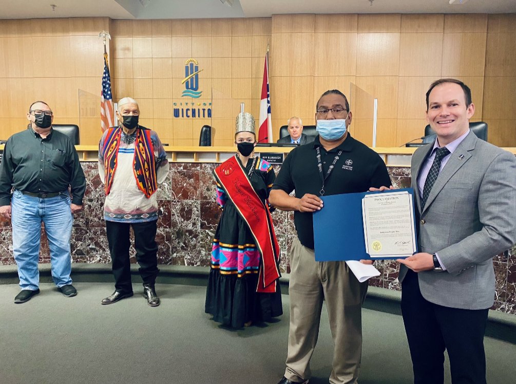 BWhippleKS's tweet photo. The @CityofWichita has proclaimed today, October 11th as "Indigenous Peoples Day," to commemorate the shared history &amp; culture of Native Americans. #WeAreWichita #IndigenousPeoplesDay https://t.co/3ZMMl1neC0