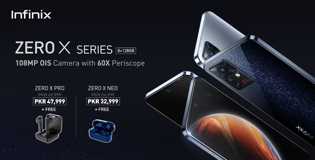 DMisHaram's tweet image. The new Infinix ZERO X Series come with a 108MP OIS and 60X Periscope Moonshot Camera 📷. There are two smartphones in the series which are now available at discounted prices with amazing gifts, if you pre-order now.
#InfinixZeroXPro

#108MPCamera