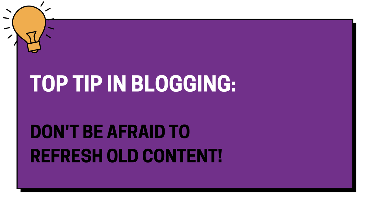 ContentConga's tweet image. 💡 Top Tip in blogging: don&apos;t be afraid to refresh old content!

Even if your content is amazing, you&apos;d be wrong to assume that it never needs to be refreshed.

By refreshing old content, you can update it with new #SEOPractices, improve click-through rate + even stay relevant!
