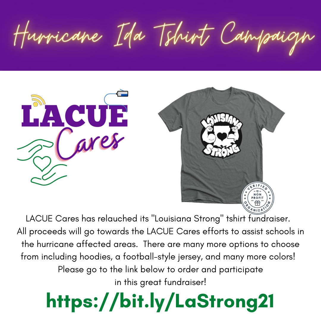 We have relaunched our "Louisiana Strong" tshirt campaign!  We have new options and colors.  Find out more at bit.ly/LaStrong21.
