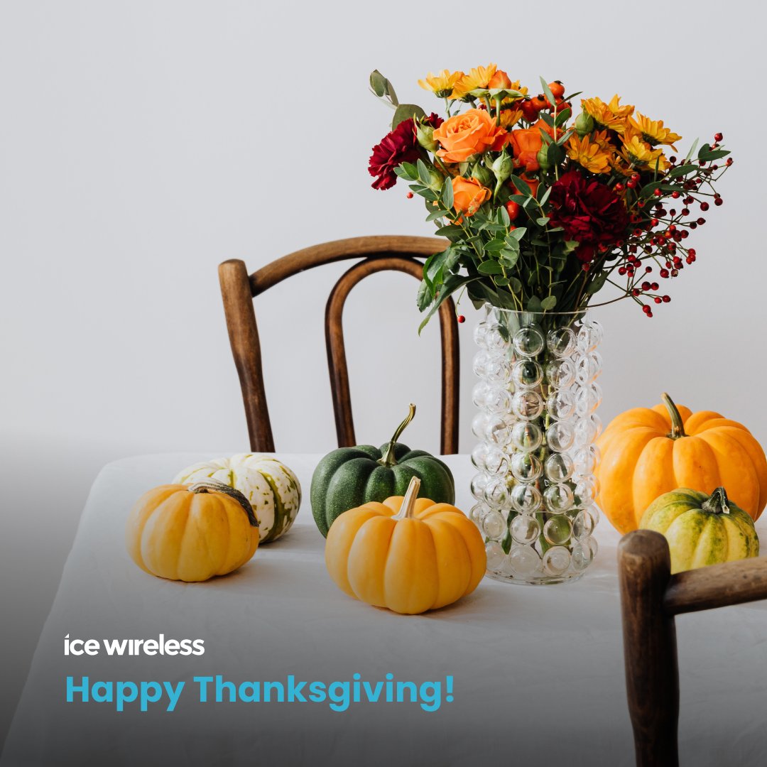 Happy #Thanksgiving from all of us at #IceWireless! 💙

We're wishing you a joyful long weekend to all our clients, family, friends, and staff.

May this day be filled with gratitude! Today, and every day, connect with others more than ever.

#HappyThanksgiving #Thanksgiving2021