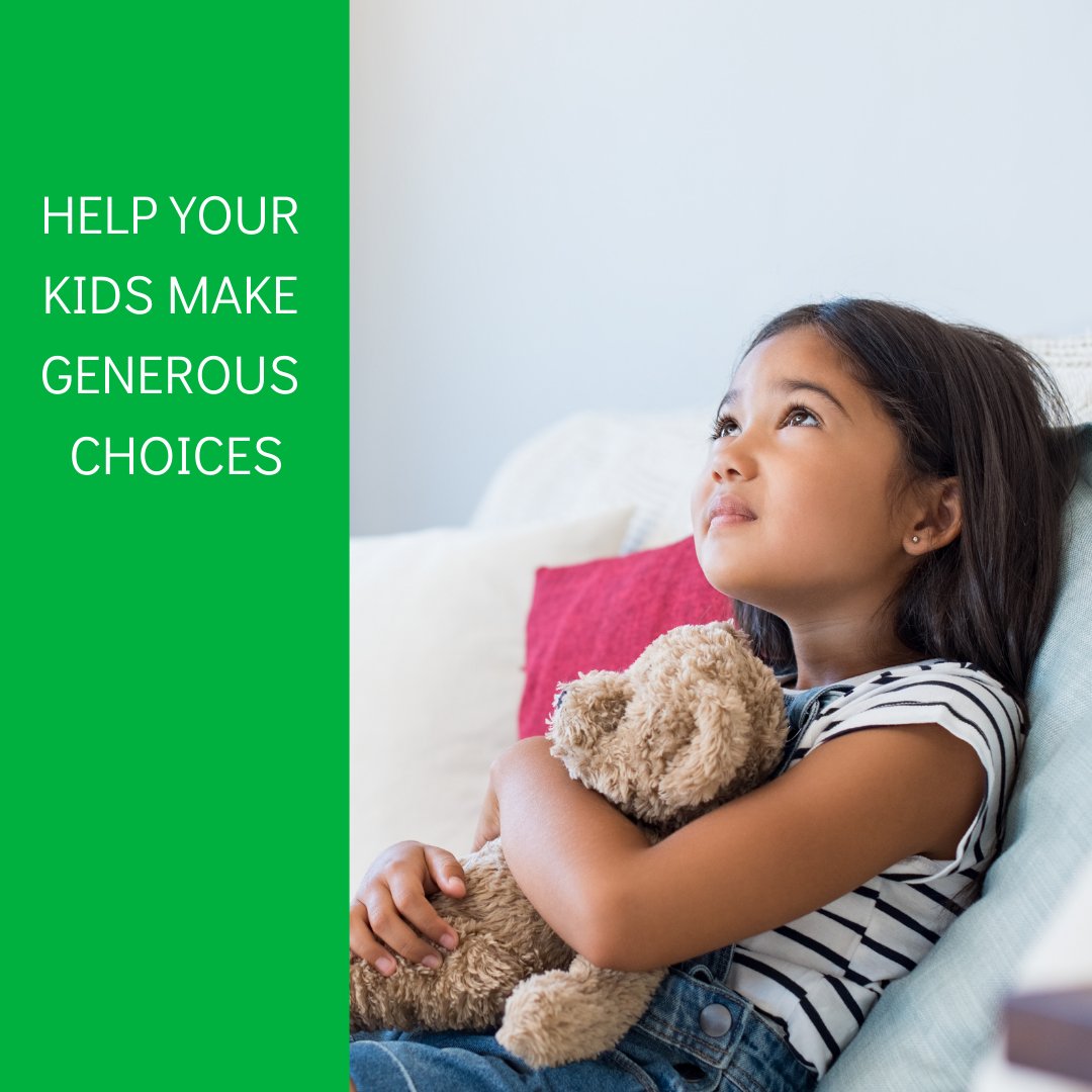 Whether it’s sharing their favorite toy or donating their allowance to charity, deciding to be generous can be a challenging concept for kids. But the power of choice is an important way for kids to learn — and appreciate — charitable behavior.⁠ Reward generous choices.