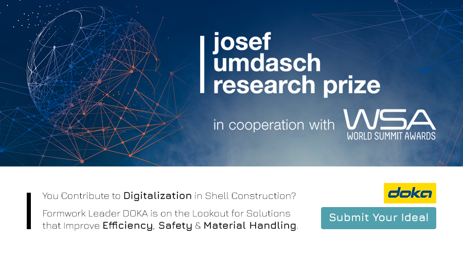 StartUsMag's tweet photo. ๐จ @doka_com is looking for innovative ideas, use cases and visions for the Josef #Umdasch Research Prize 2022. ๐ This year, the topic is "Digitalization in #ShellConstruction". ๐ Sounds interesting? Find out how you can submit your #idea ๐ https://t.co/xlqtrhqZpW https://t.co/IIXMRkhgNN