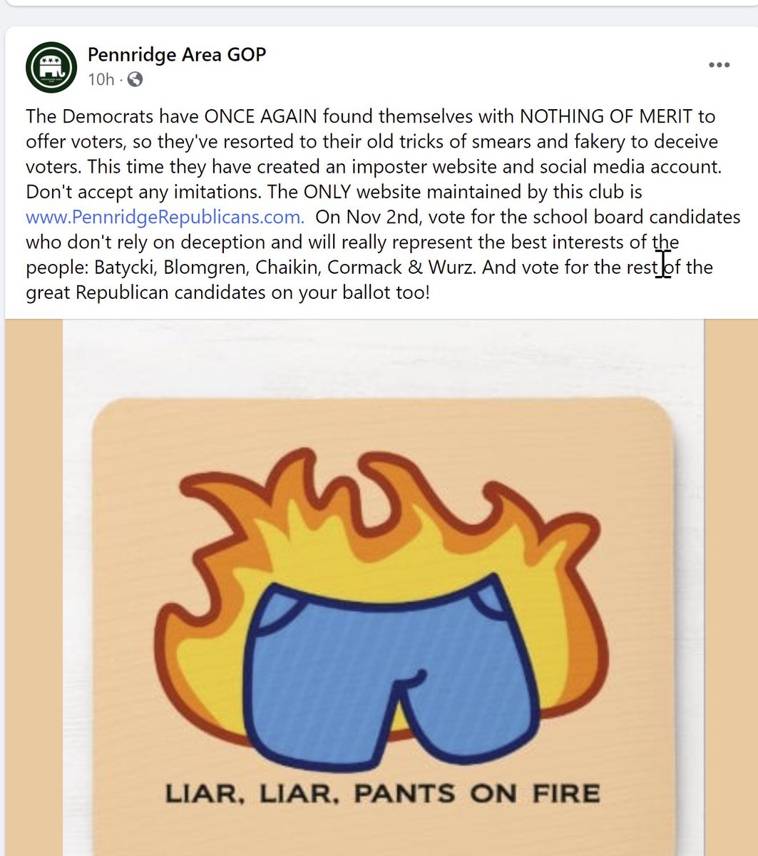 PennridgeGop's tweet photo. And the winner is.....
Don't address the facts! Complain about the name of the website! Gaslight the voters!

Read the facts on Bob Cormack's conflict of interest and lying to the school board (ON TAPE).  

https://t.co/xWbphadkYX

#pennridge
#pennridgegop
#pennridgeproud https://t.co/hd4apD4411