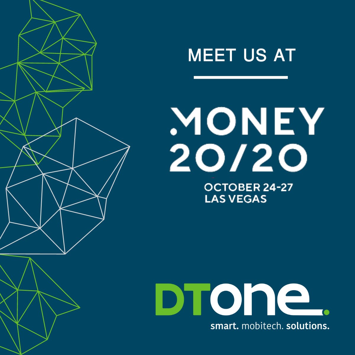 WE'RE BACK! DT One is headed to Money 20/20 Las Vegas in just two weeks. Connect with our team at one of the largest global #fintech shows. 
 
Schedule a meet at sales@dtone.com