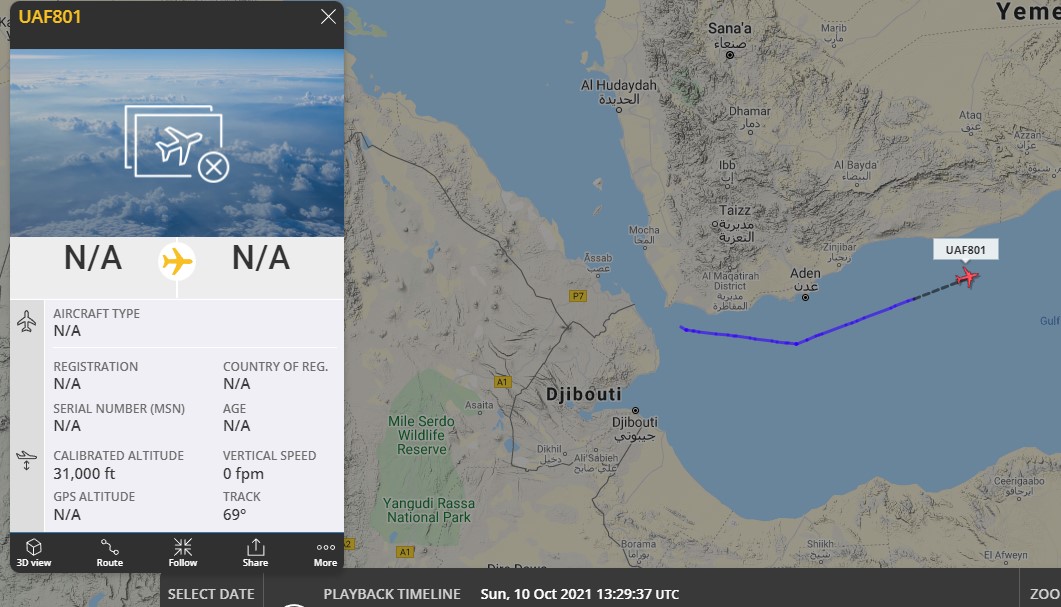 Laurent_Le_Bloa's tweet photo. #UAE AF aircraft #UAF801
Oct 10th from Assab #Erytrea to Al Mukalla #Yemen
Oct 11th from Al Mukalla to Abu Dhabi UAE https://t.co/t2Qi9C4ts1