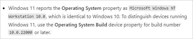 ADurrante's tweet photo. Something to look out for when using #ConfigMgr to query Windows 11 devices 👇

#MEM #MEMPowered #MEMCM https://t.co/lk096xgQH1