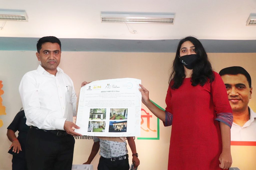 DrPramodPSawant's tweet photo. Launched Hub-CE, India's first centre for promoting Collaboration & Entrepreneurship in Climate & environment sector, an initiative by Atal Incubation Centre-GIM in collaboration with Climate Collective Foundation, which will provide help to the local entrepreneurs & startups. https://t.co/CjGF5yXjkB