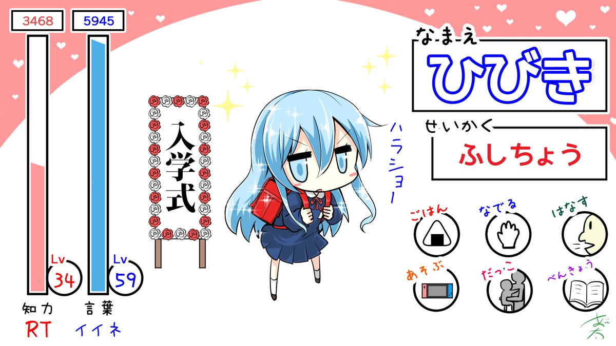 #みなさん去年の今頃はどんな絵描いてましたか 

RTとイイネで成長する響シリーズ
一番日付が近いのが4枚目の「ふる～とぅ～」 