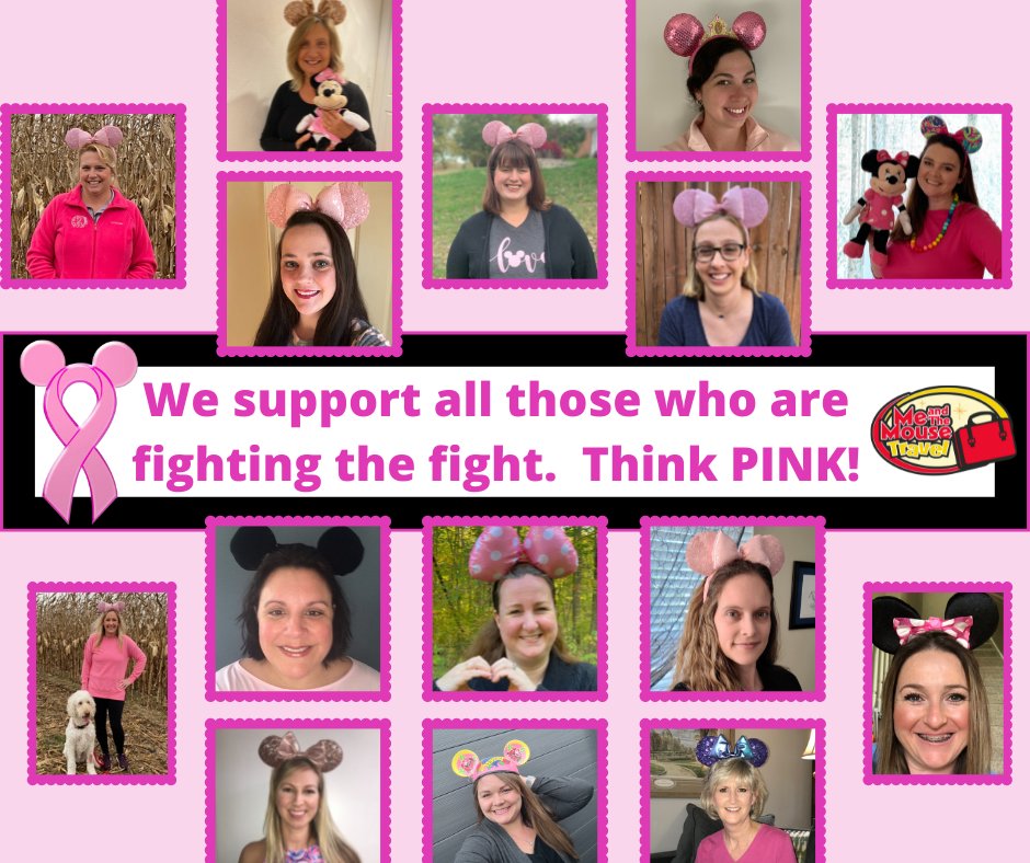 MeandTheMouse's tweet photo. The Me and The Mouse family is wearing PINK today in honor of those who are fighting the battle against breast cancer. Your courage, strength and determination is AMAZING!!! We are cheering you on! #findacure #meandthemouse #pinkribbon #thinkpink #findacure https://t.co/VxFgfYpZjv