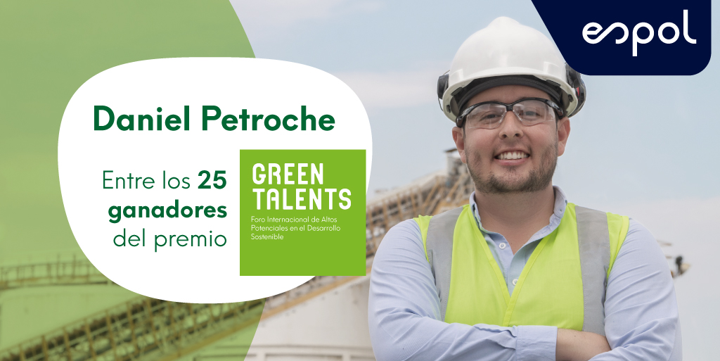 Daniel Petroche, @AlumniESPOL, es uno de los 25 ganadores de la iniciativa alemana <a href="/GreenTalents/">GreenTalents</a>. Su #ADNESPOL y aporte a la construcción sostenible lo convierten en el primer politécnico en ganar el premio. Su historia nos llena de #OrgulloPolitécnico: bit.ly/alumgtalESPOL