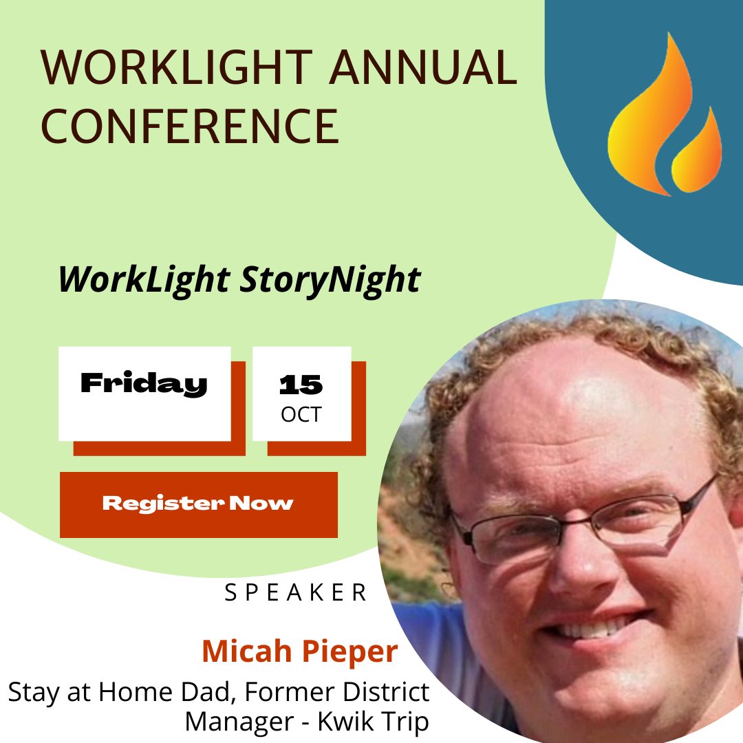 WorkLight_CIC's tweet photo. We're only 5 days away from the Annual Conference! One of our speakers is Micah Pieper. Micah recently made a big career change and is now a Stay at Home Dad. Join us on Friday to hear more about how the Lord has been moving in his life. 

Register at: https://t.co/61palgyTCY https://t.co/cE1QWDowkt