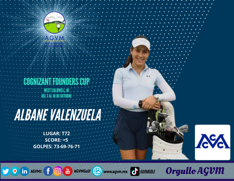 AGVM1's tweet photo. #AGVM | Resultados final de las golfistas del Valle de México jugaron el "COGNIZANT FOUNDERS CUP", torneo de la LPGA
👏🏾🏅🤩⛳😎
#OrgulloAGVM
#GabyLopez #MariaFassi #AlbaneValenzuela
Más inf 👉🏾 https://t.co/wBG61sRsmi https://t.co/NYmo0RM7ns