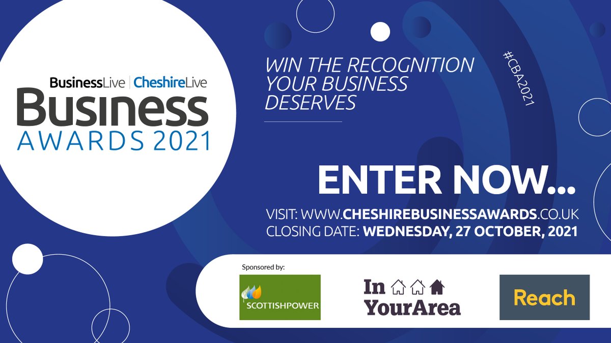 From small businesses to large businesses, to entrepreneurs and business innovators - 2021 could be your year. It’s time to raise your head above the parapet and tell us about your successes.  Enter online at cheshirebusinessawards.co.uk  #CBA21