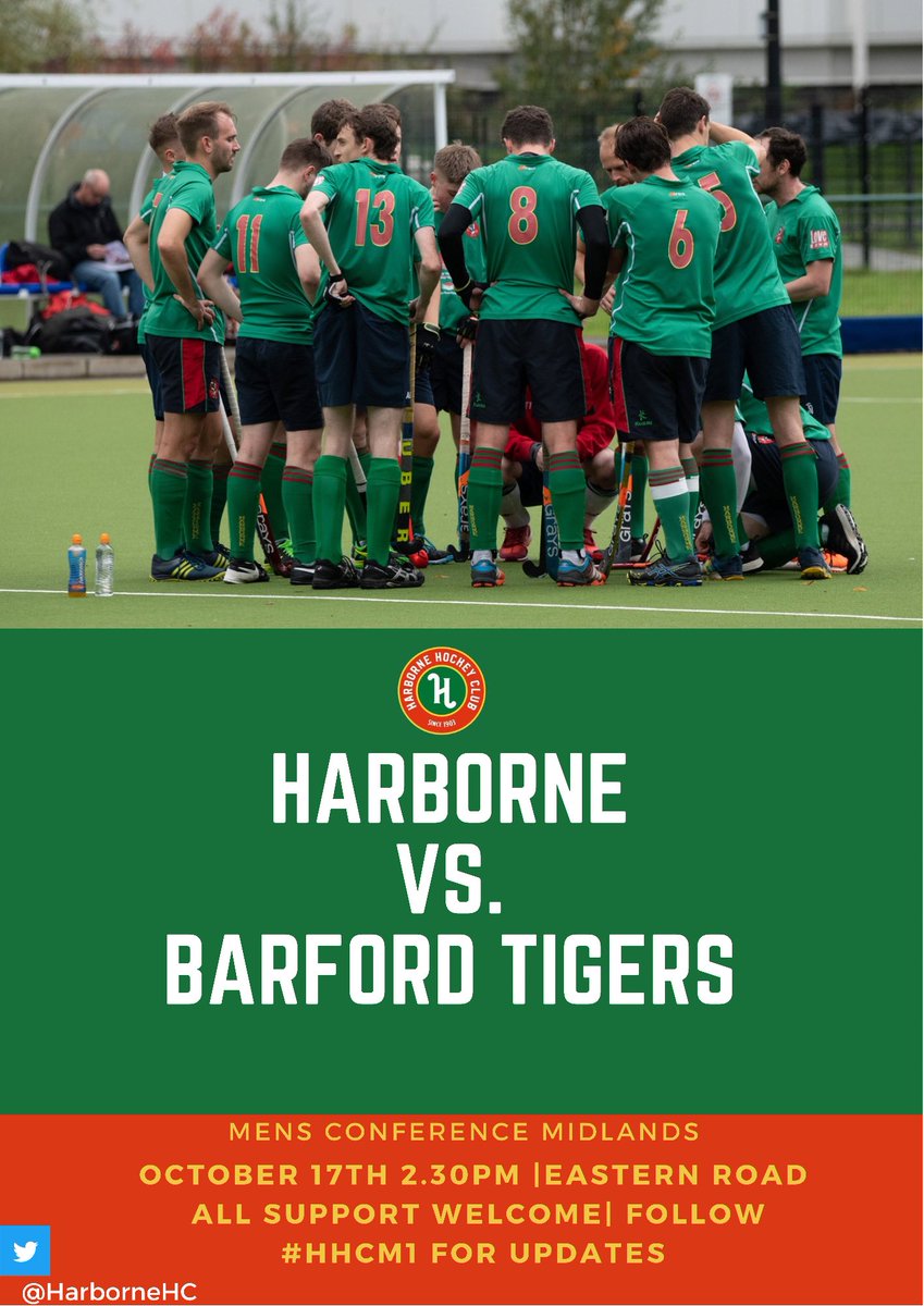 🚨🚨🚨SUNDAY HOCKEY🚨🚨🚨Get down to Eastern Road this Sunday. It’s a Birmingham Derby and top of the table clash against our old rivals <a href="/Barford_Tigers/">Barford Tigers HC</a>. One team must lose their 100% record!  #bleedgreen #Harborne #lovelylittleclub #SundayHockey #supportyour1s #Tim